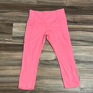 RBX Small Pink Crop Leggings Yoga Workout Athletic Cellphone Pockets Women's